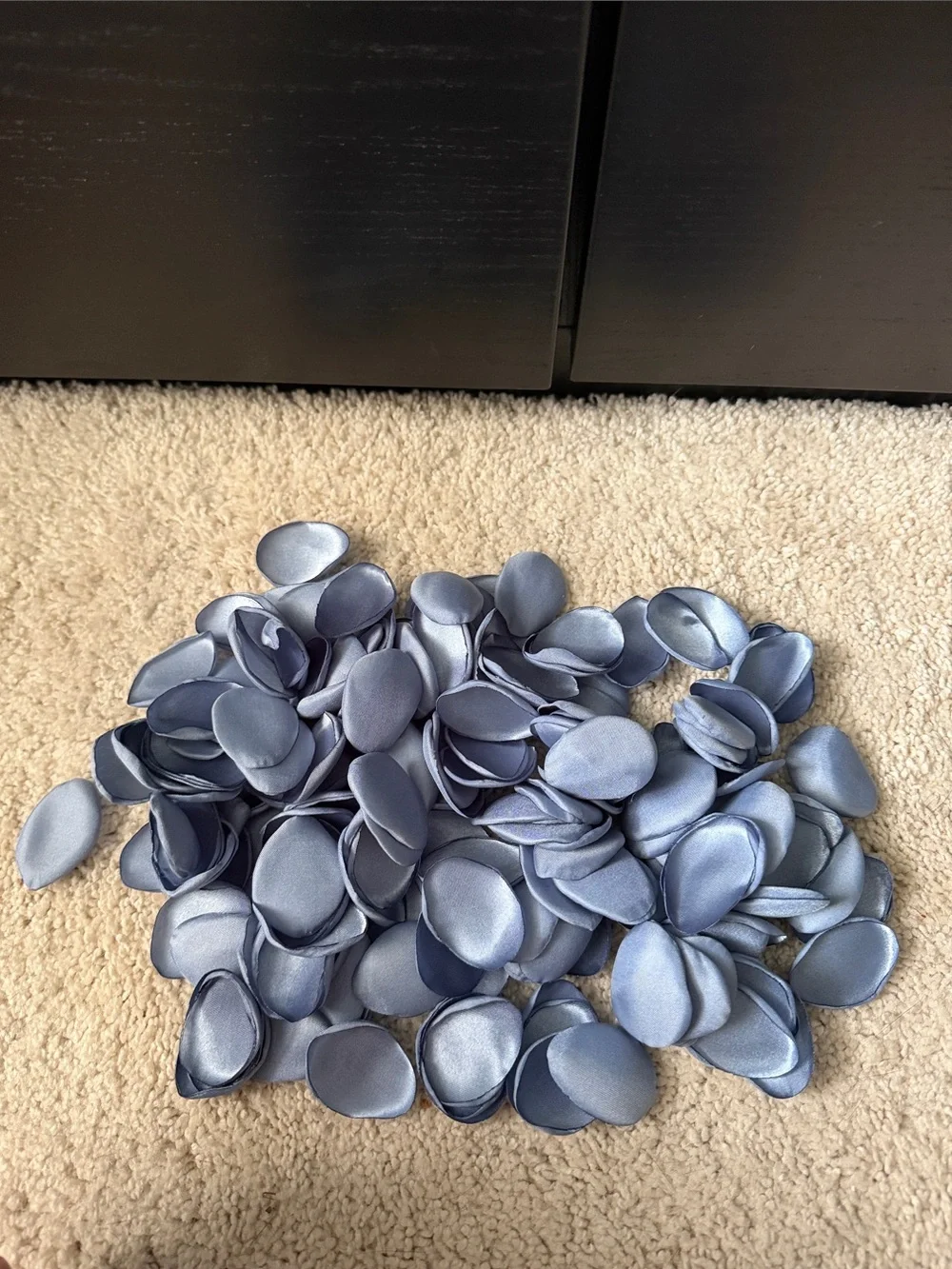 Satin Flower Petals - Light Blue Decorative Table Accents